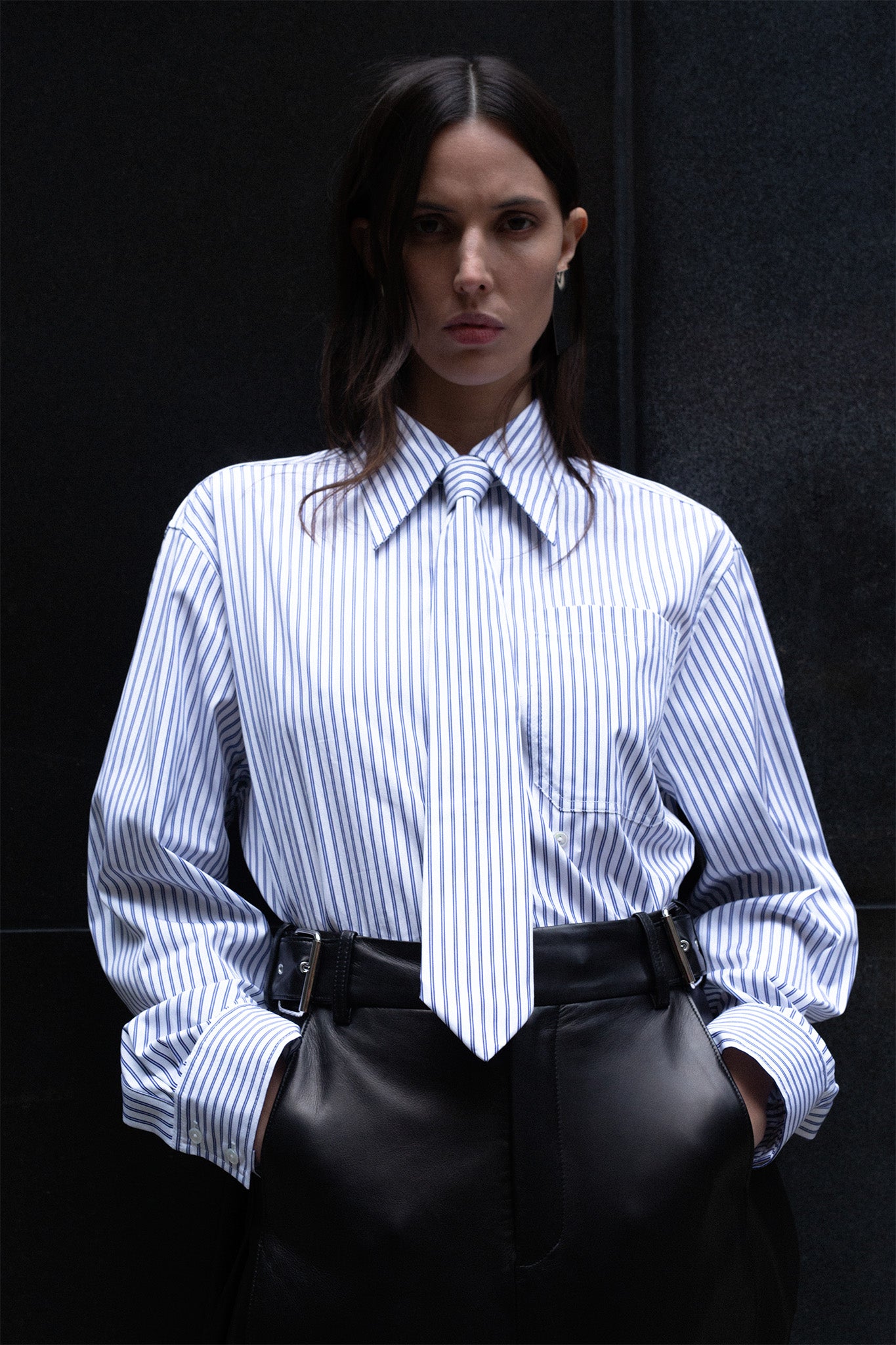 Long Sleeve Button Down Shirt - Blue Multi