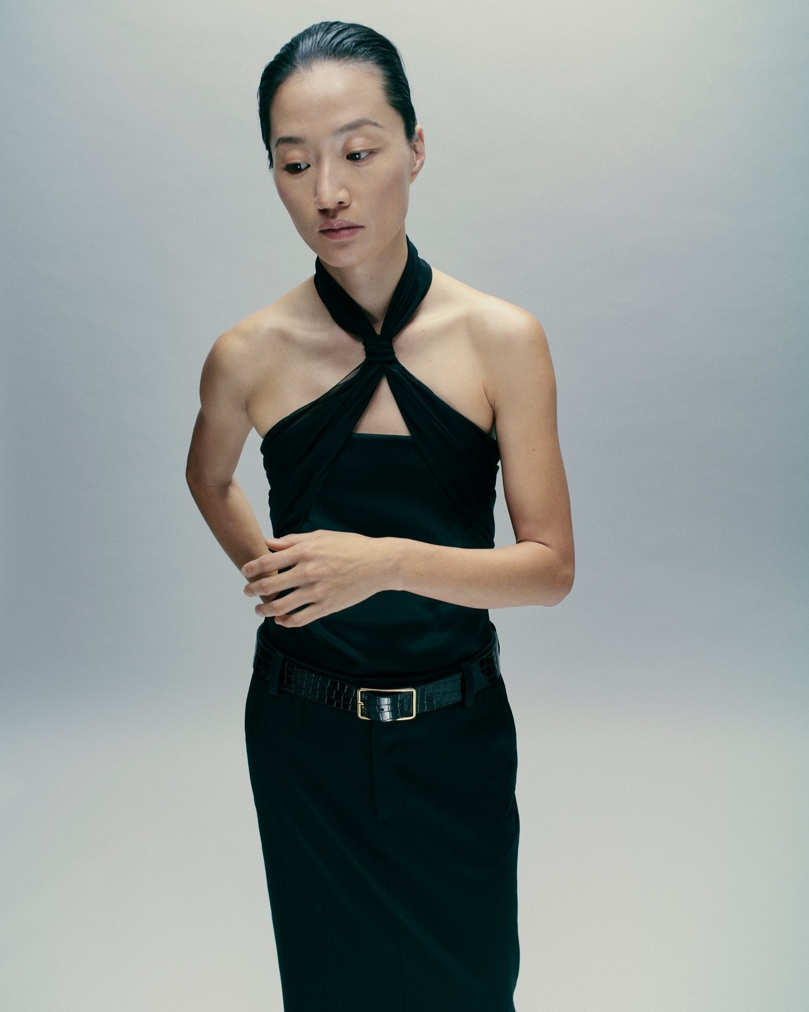 MICHELLE RHEE Gathered Halter Top