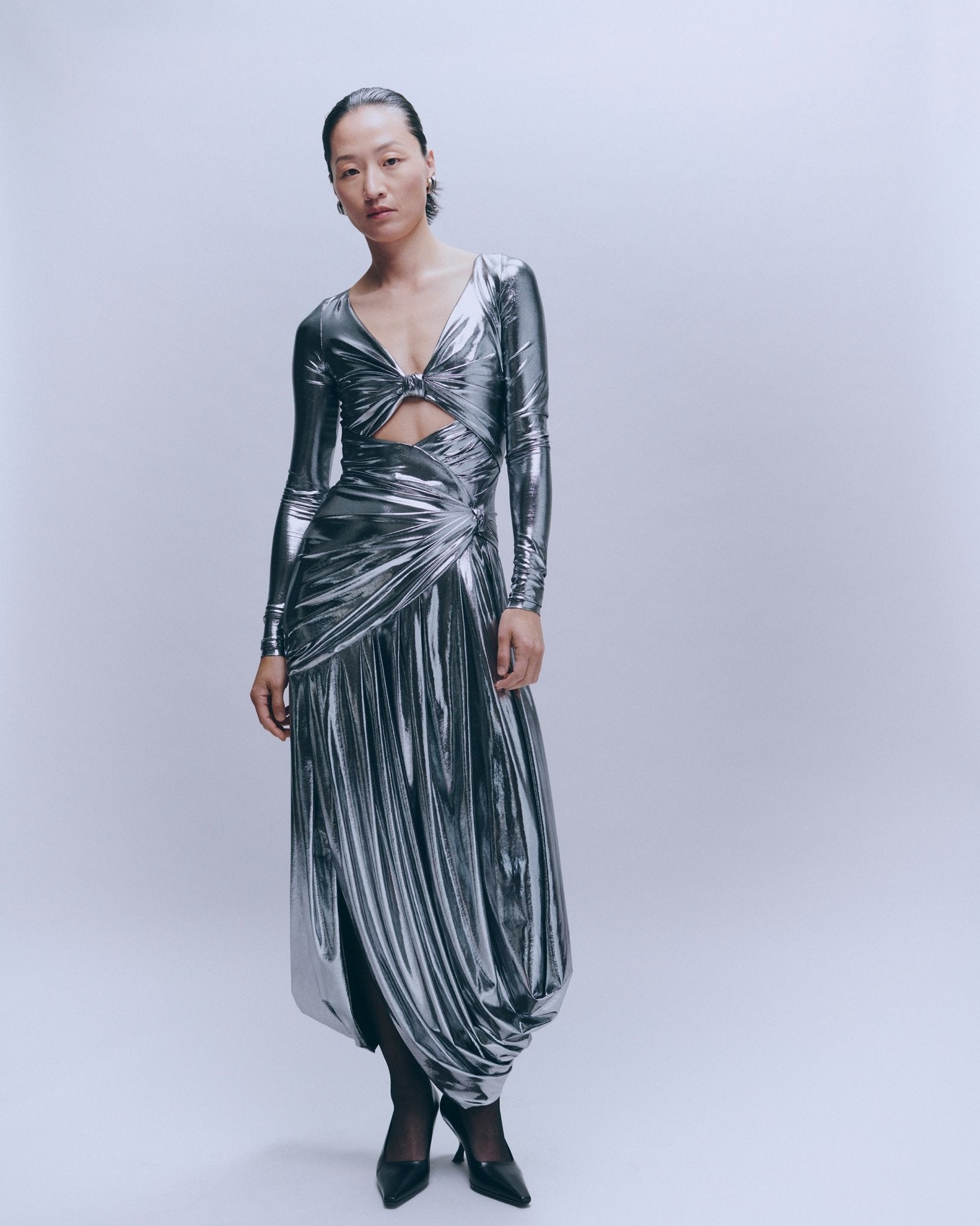 MICHELLE RHEE Knotted Mobius Drape Dress