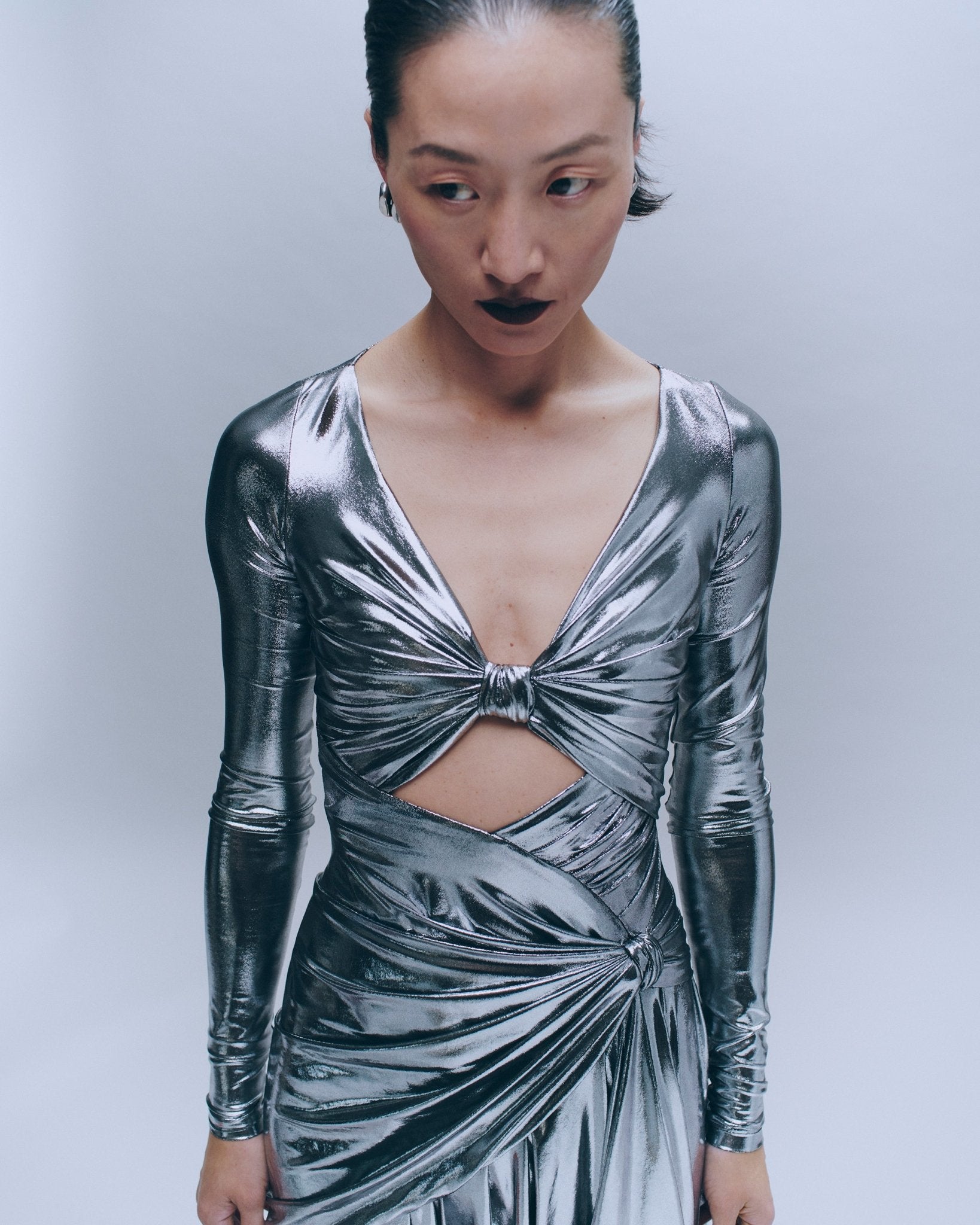 MICHELLE RHEE Knotted Mobius Drape Dress