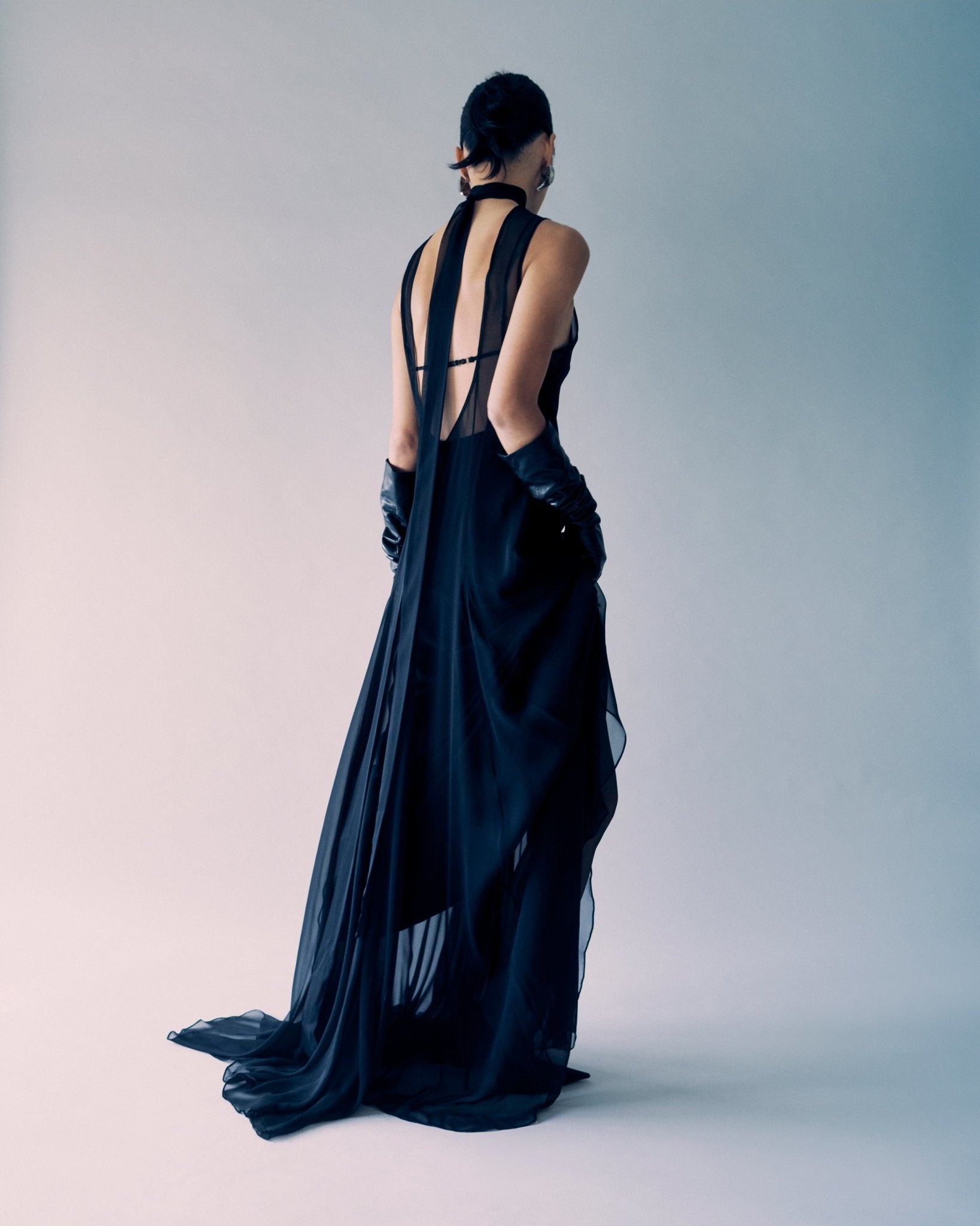 MICHELLE RHEE Tie-Neck "Float" Dress - Black MICHELLE RHEE Tie-Neck "Float" Dress - Black